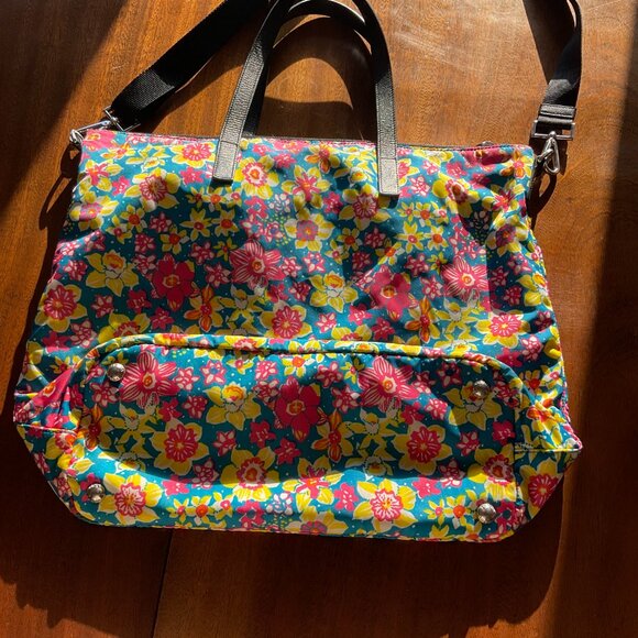 Prada Floral Print Nylon Tote Bag with Removable Shoulder Strap - Picture 4 of 12